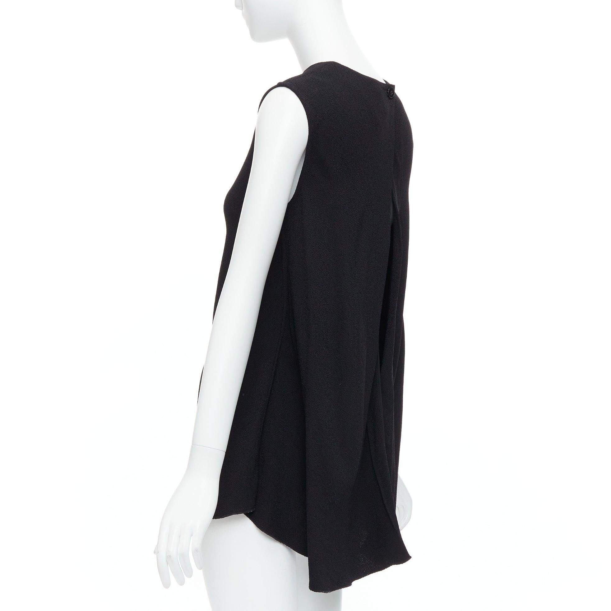 Women's VICTORIA BECKHAM black drape backless inserted belt crew neck top For Sale