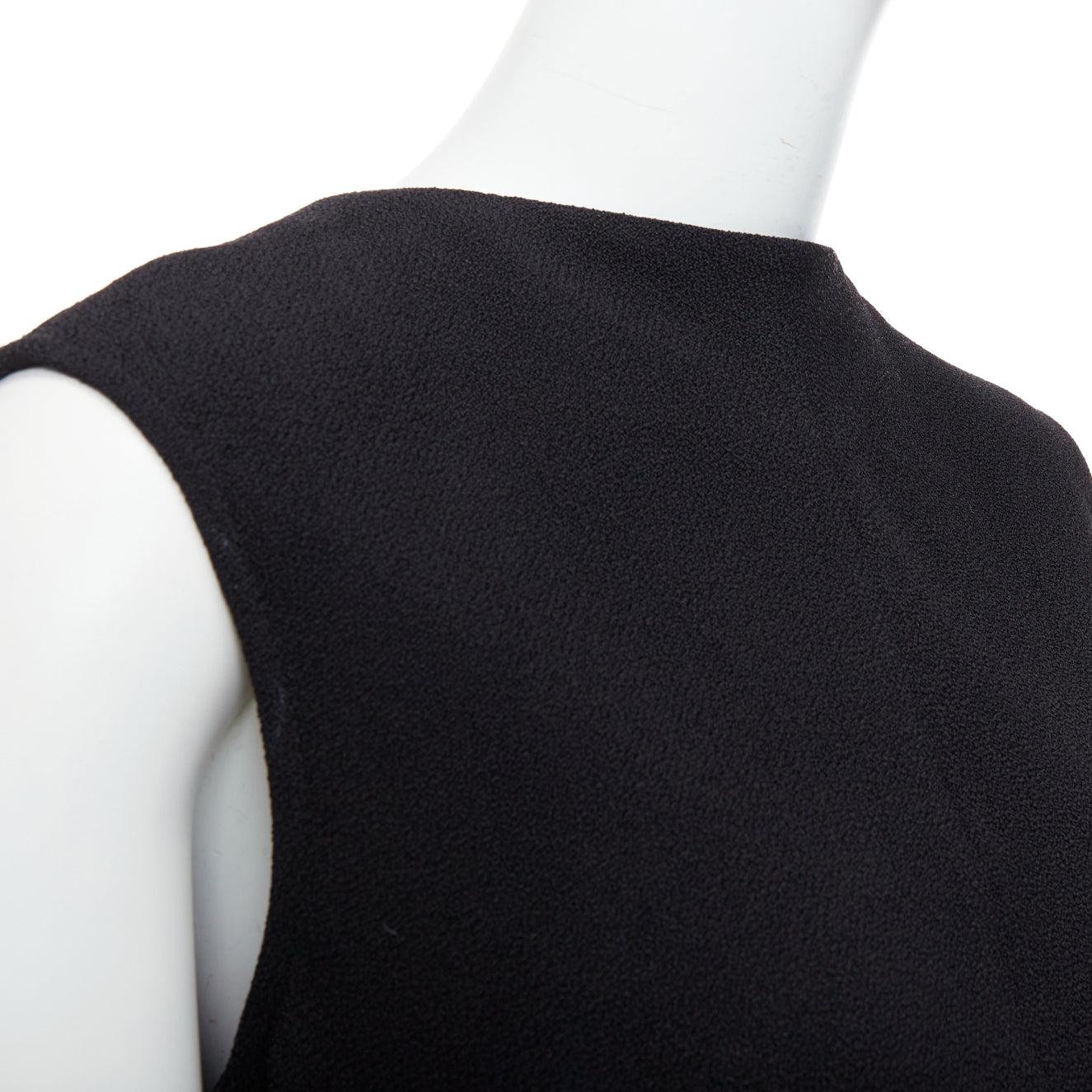 VICTORIA BECKHAM black drape backless inserted belt crew neck top For Sale 2