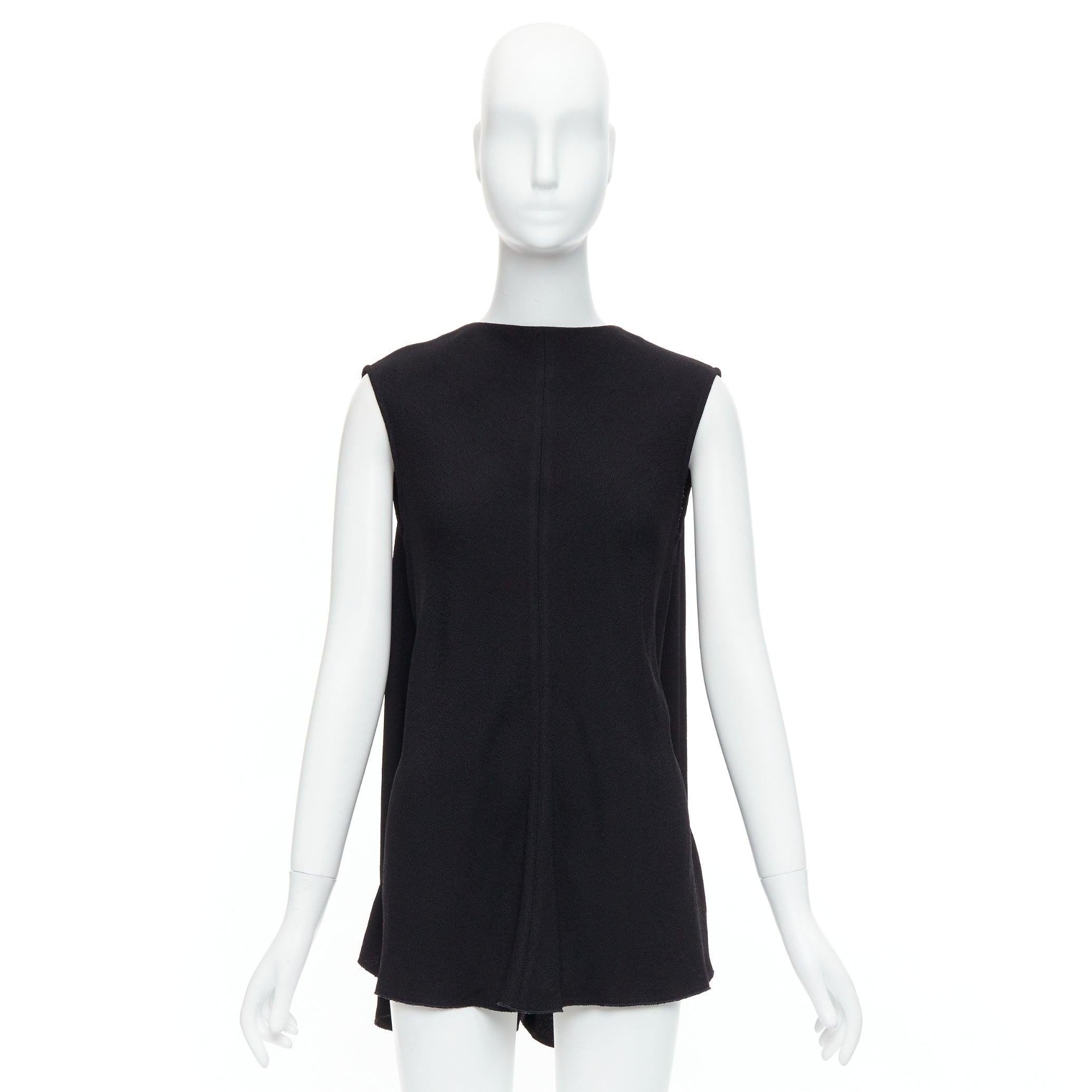 VICTORIA BECKHAM black drape backless inserted belt crew neck top For Sale 4