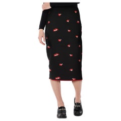 Victoria Beckham Gonna a matita nera con motivo floreale Taglia M.