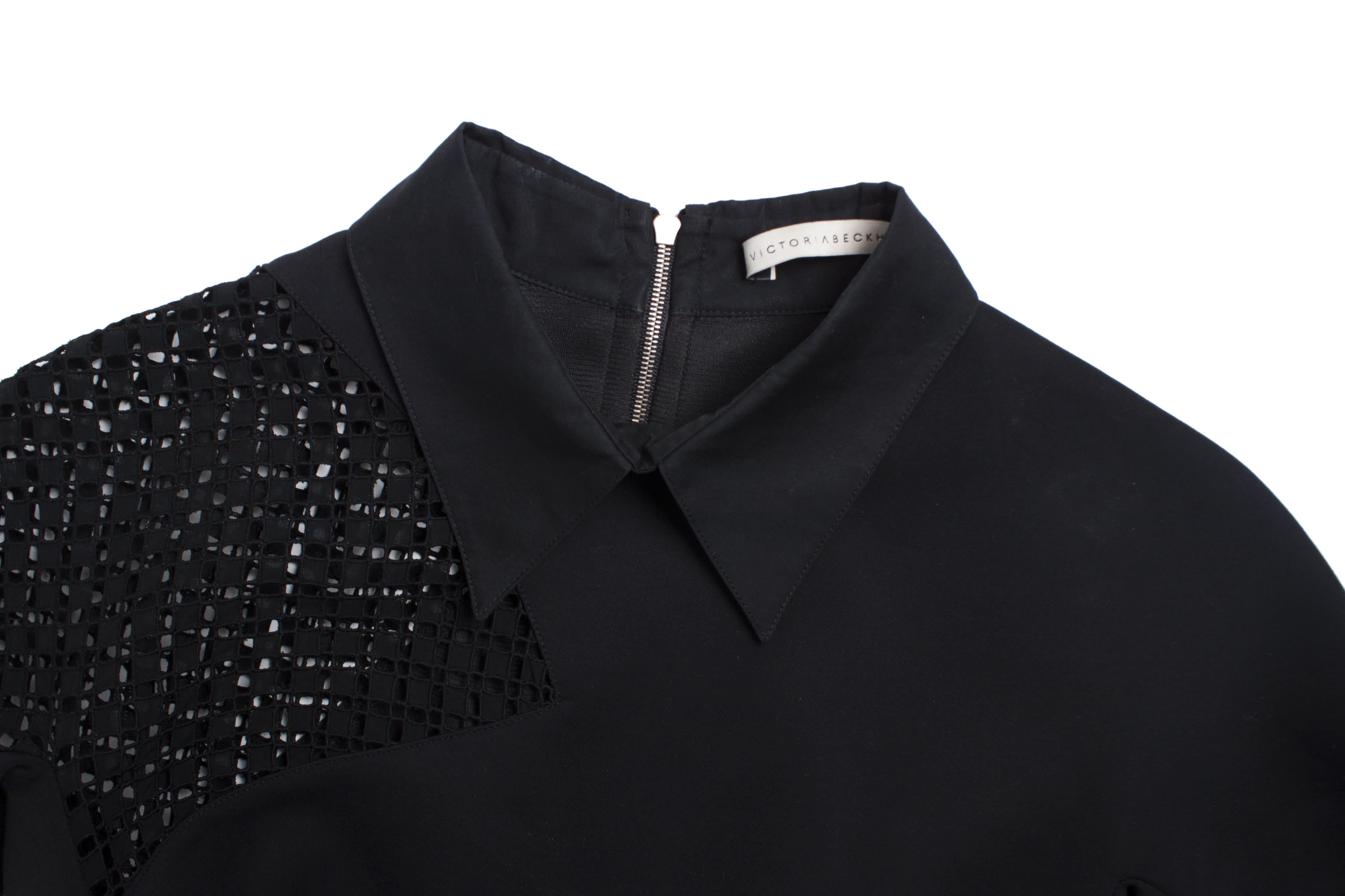Victoria Beckham, robe ajustée en dentelle graphique noire Pour femmes en vente
