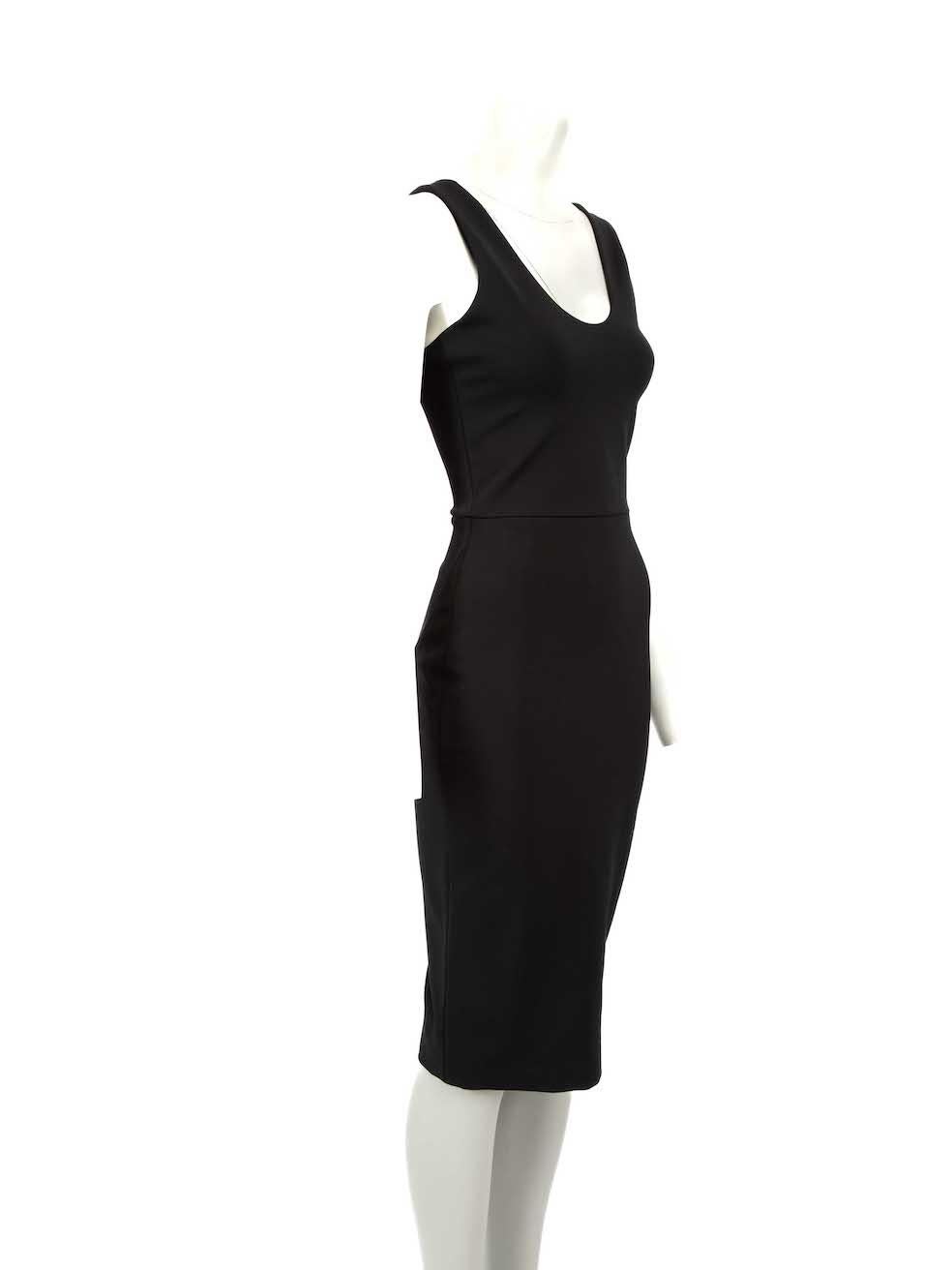 CONDITION is Very good. Minimal wear to dress is evident. Minimal wear to the dress lining with light pilling to the texture on this used Victoria Beckham designer resale item.
 
 Details
 Black
 Viscose
 Bodycon dress
 Knee length
 Stretchy
 Scoop