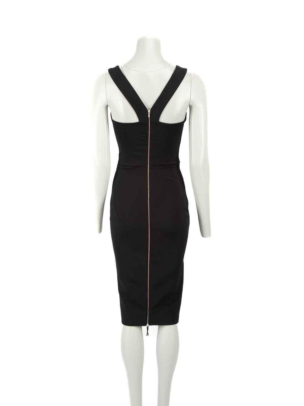 Victoria Beckham Black Knee Length Bodycon Dress Size S In Good Condition In London, GB