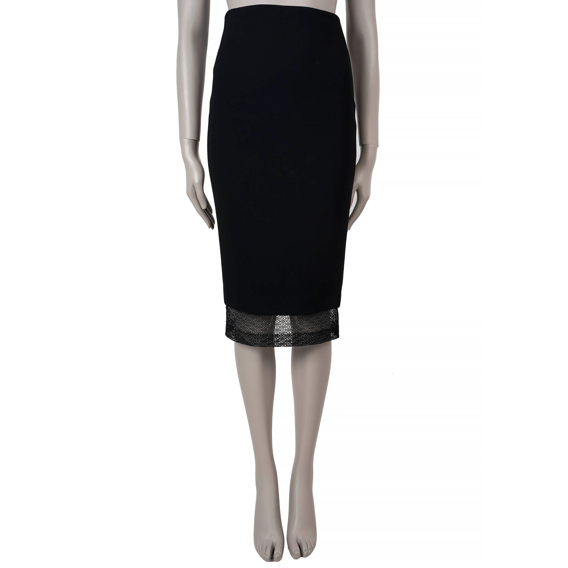 VICTORIA BECKHAM falda lápiz negra con ribete de encaje y cintura alta UK 8 XS en Excelente estado para la venta en Zürich, CH