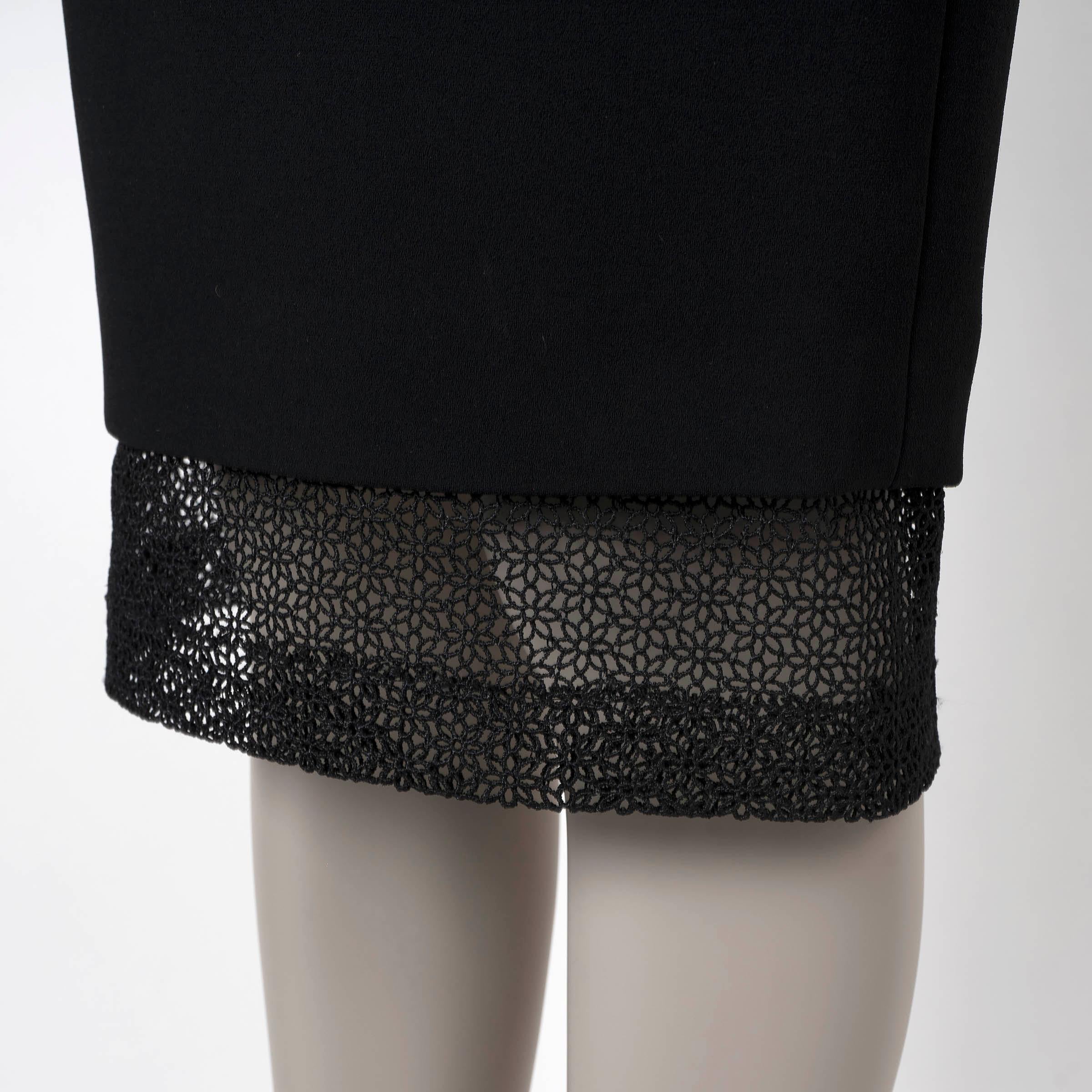 De las mujeres VICTORIA BECKHAM falda lápiz negra con ribete de encaje y cintura alta UK 8 XS en venta