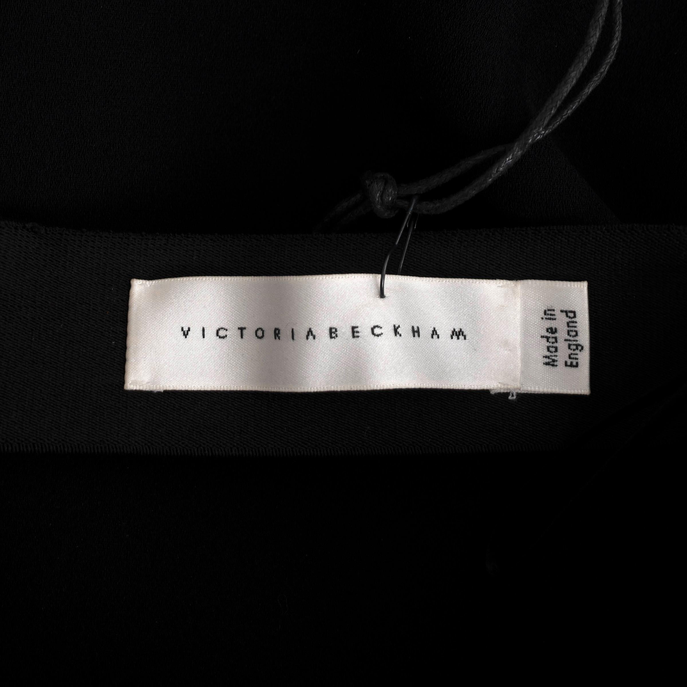 VICTORIA BECKHAM falda lápiz negra con ribete de encaje y cintura alta UK 8 XS en venta 1