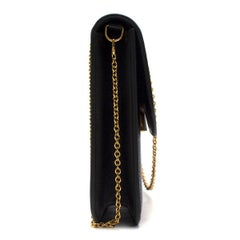 Victoria Beckham Black Leather Eva Clutch - New Season