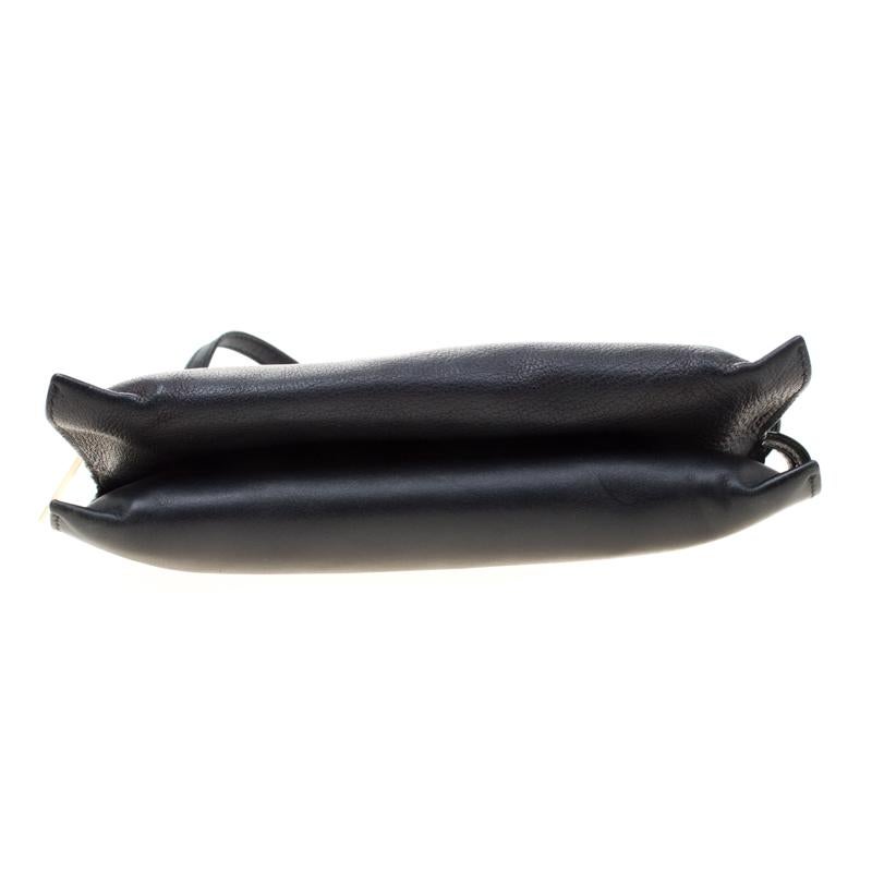 Victoria Beckham Black Leather Front Zip Crossbody Bag 1