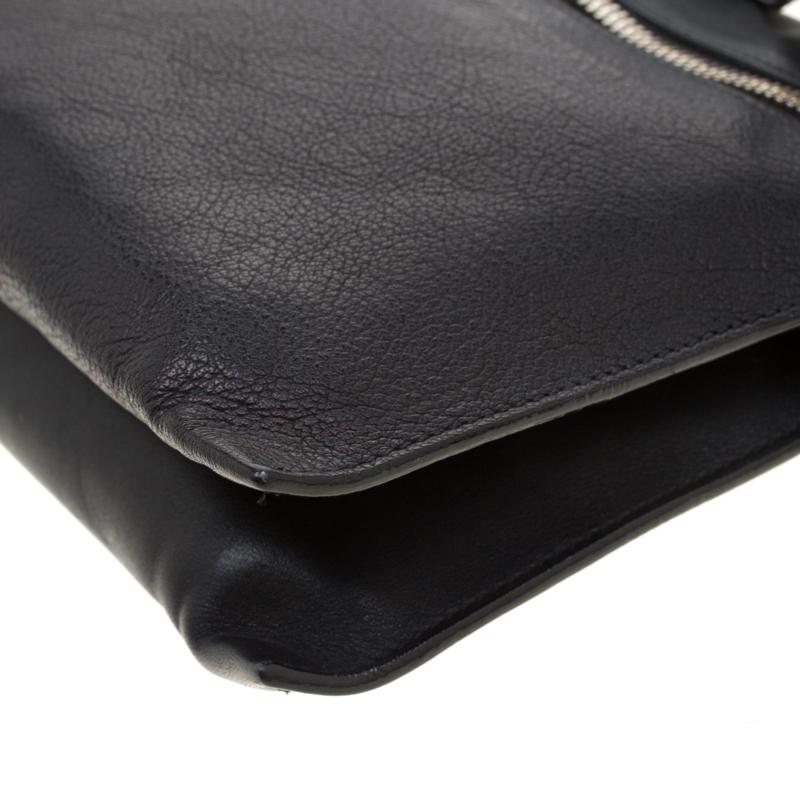 Victoria Beckham Black Leather Front Zip Crossbody Bag 4