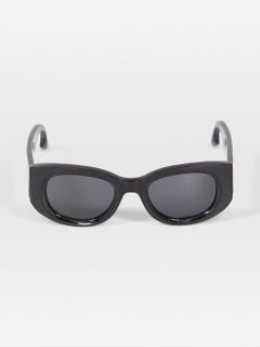 Victoria Beckham Black Oval Tinted Logo Sunglasses