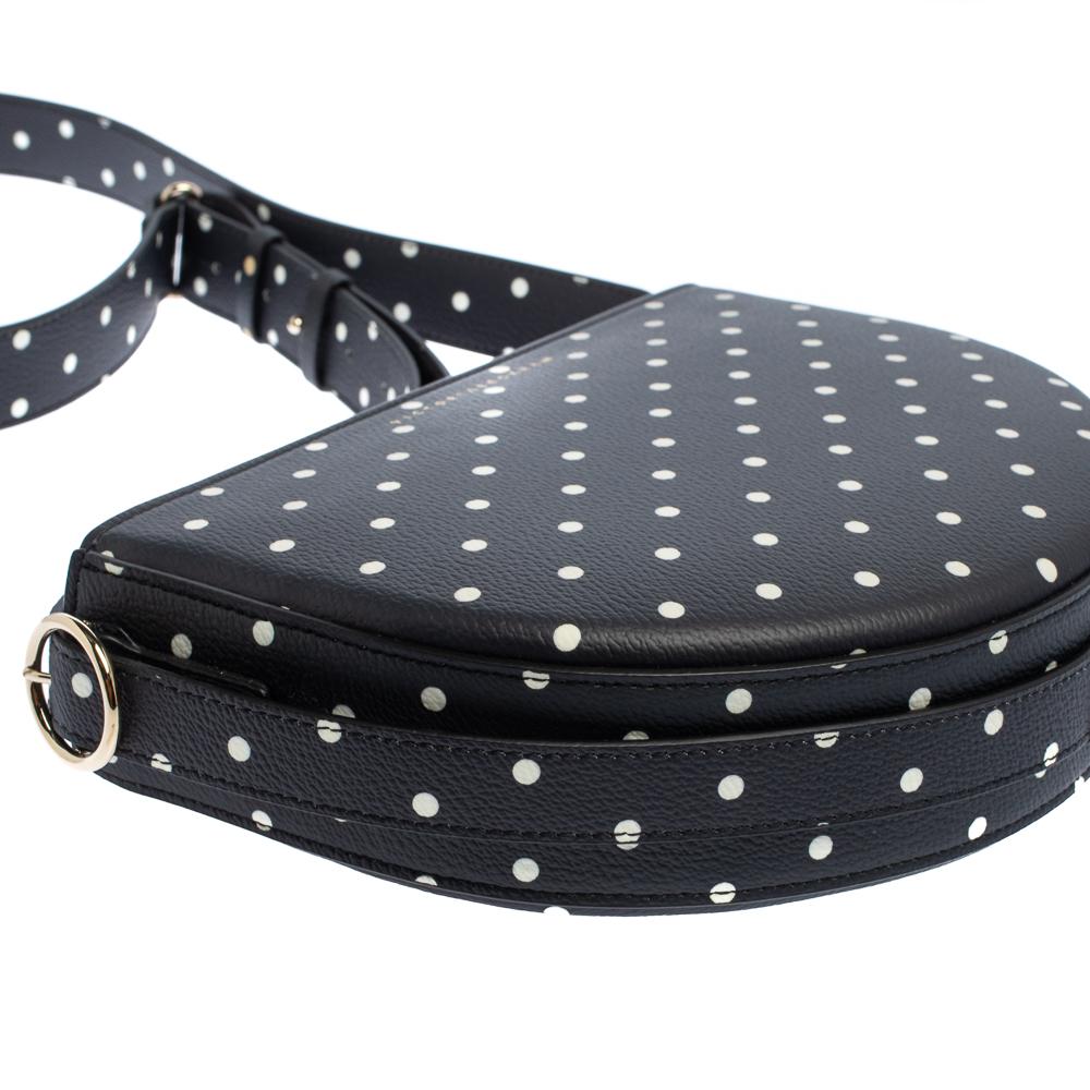 Victoria Beckham Black Polka Dots Leather Baby Half Moon Shoulder Bag 6