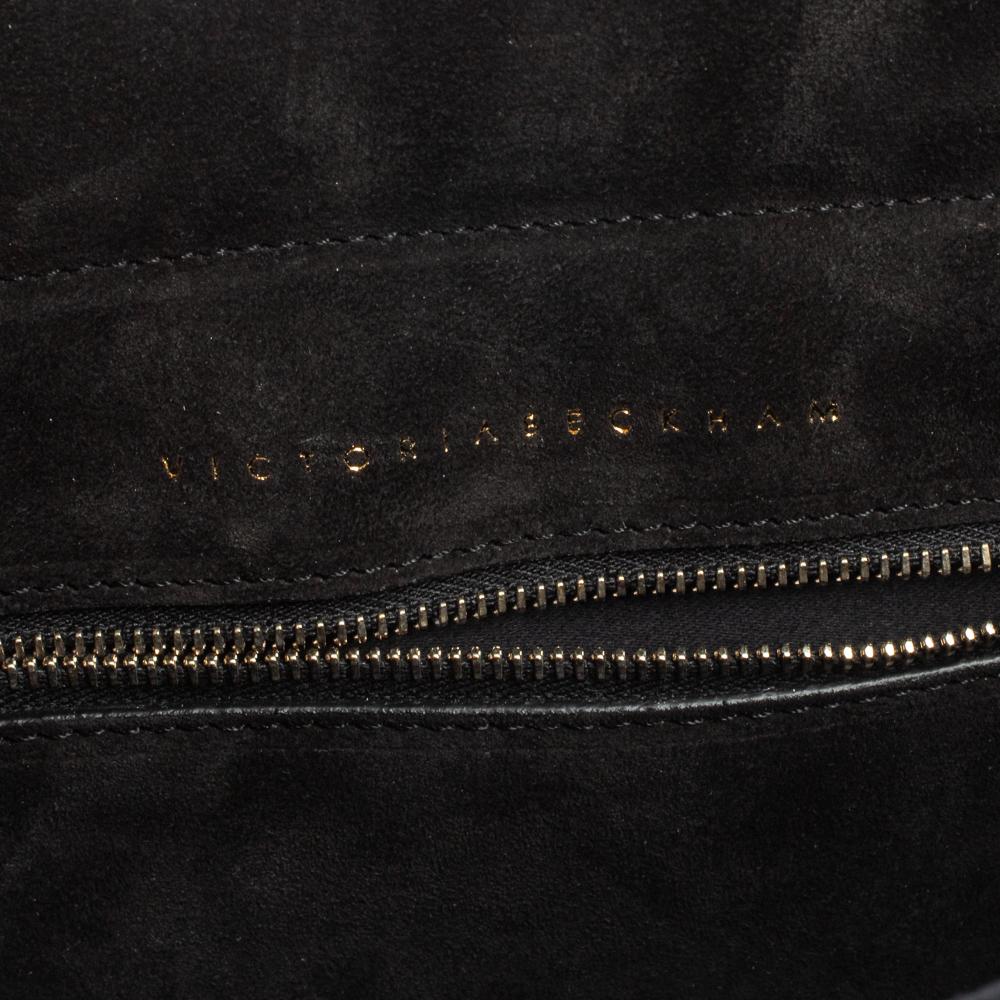 Women's Victoria Beckham Black Polka Dots Leather Baby Half Moon Shoulder Bag