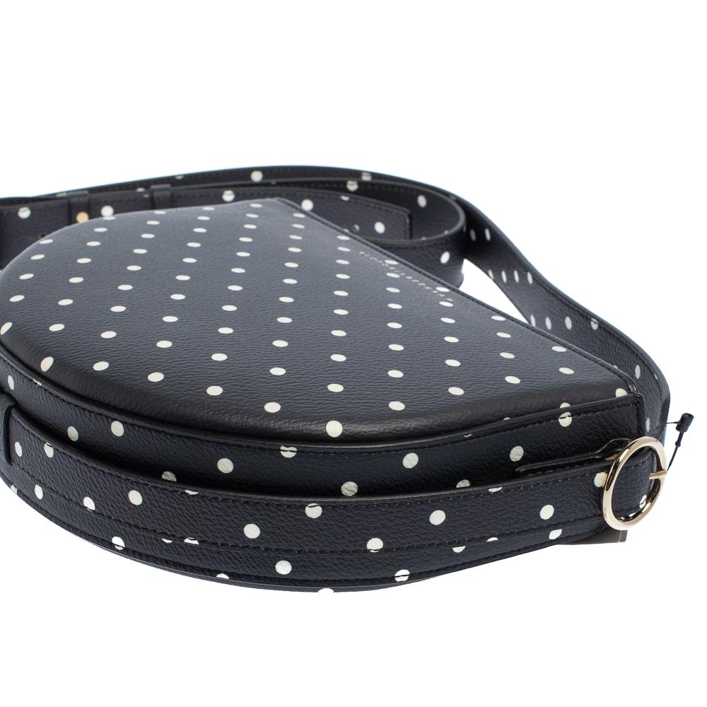 Victoria Beckham Black Polka Dots Leather Baby Half Moon Shoulder Bag 4