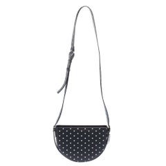 Victoria Beckham Black Polka Dots Leather Baby Half Moon Shoulder Bag