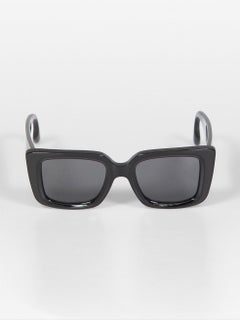 Victoria Beckham Black Rectangle Tinted Logo Sunglasses