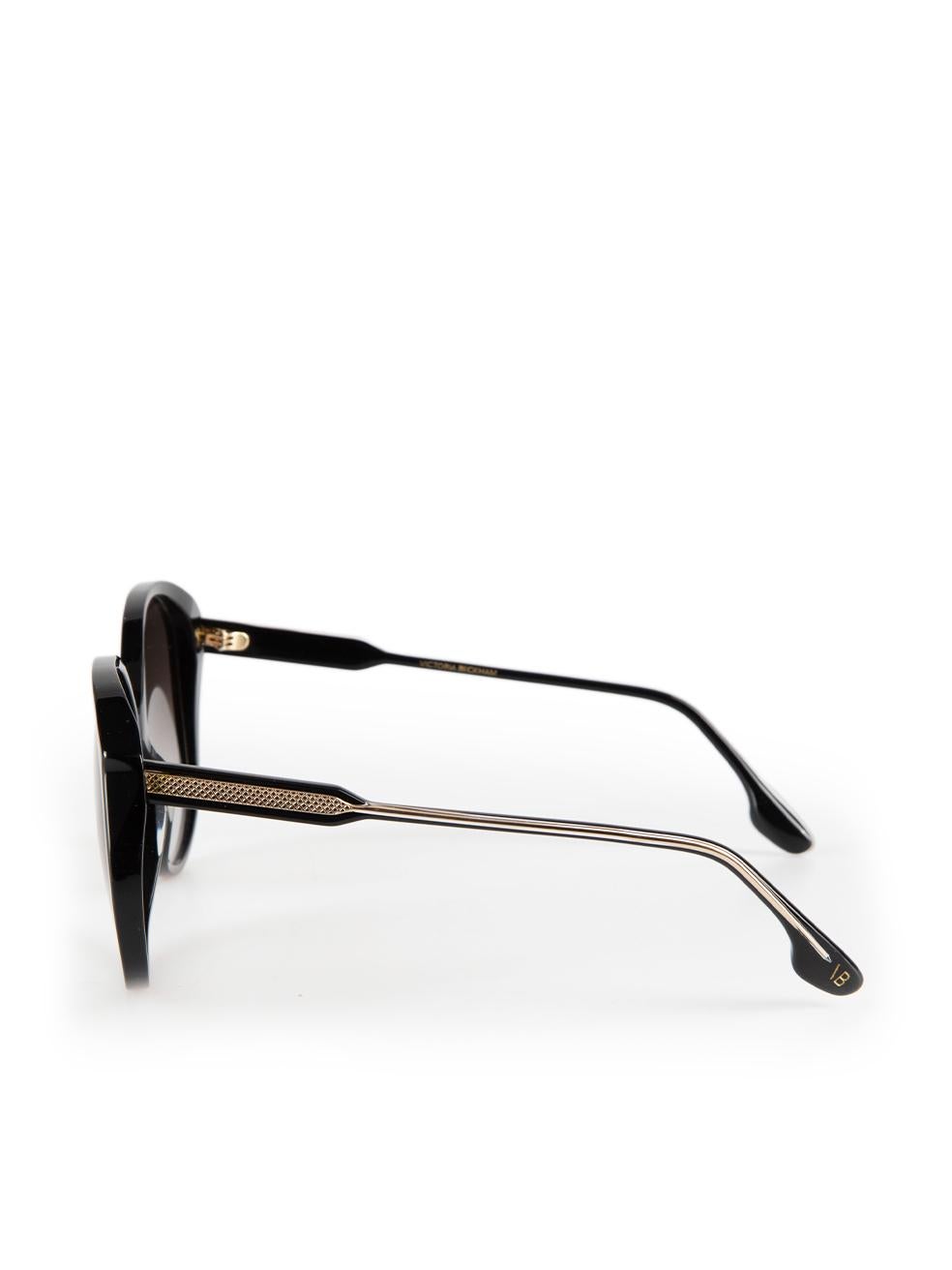 Victoria Beckham Black Round Gradient Sunglasses For Sale 1