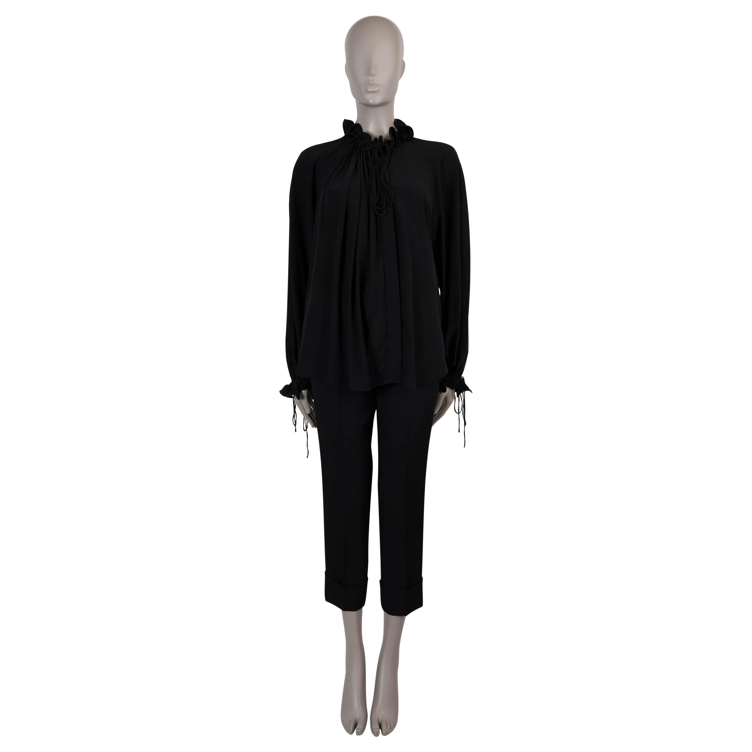 Victoria Beckham, camicetta in seta nera 2023 CREPE PEASANT, 4 XXS, taglia S In condizioni ottime in vendita a Zürich, CH