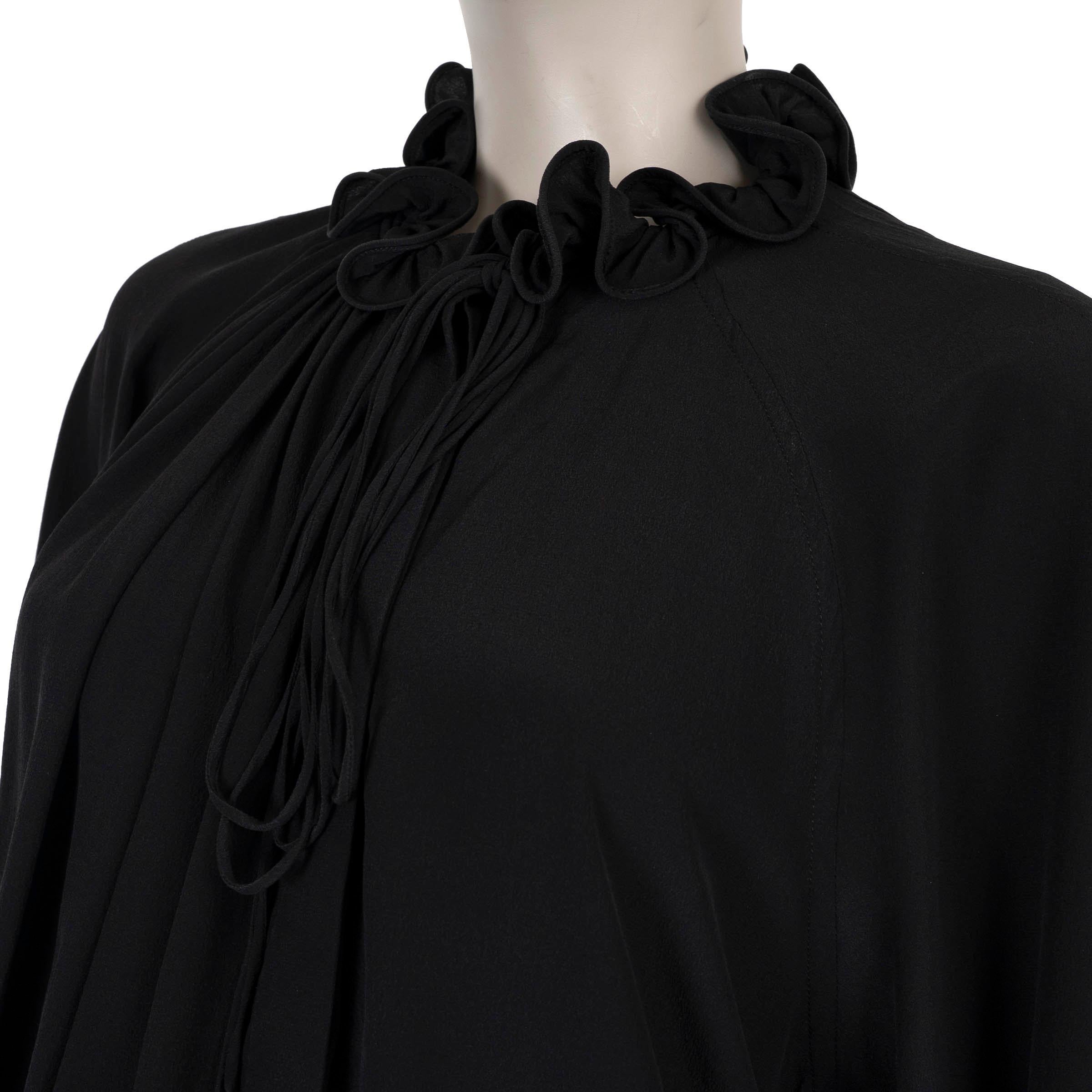 Donna Victoria Beckham, camicetta in seta nera 2023 CREPE PEASANT, 4 XXS, taglia S in vendita