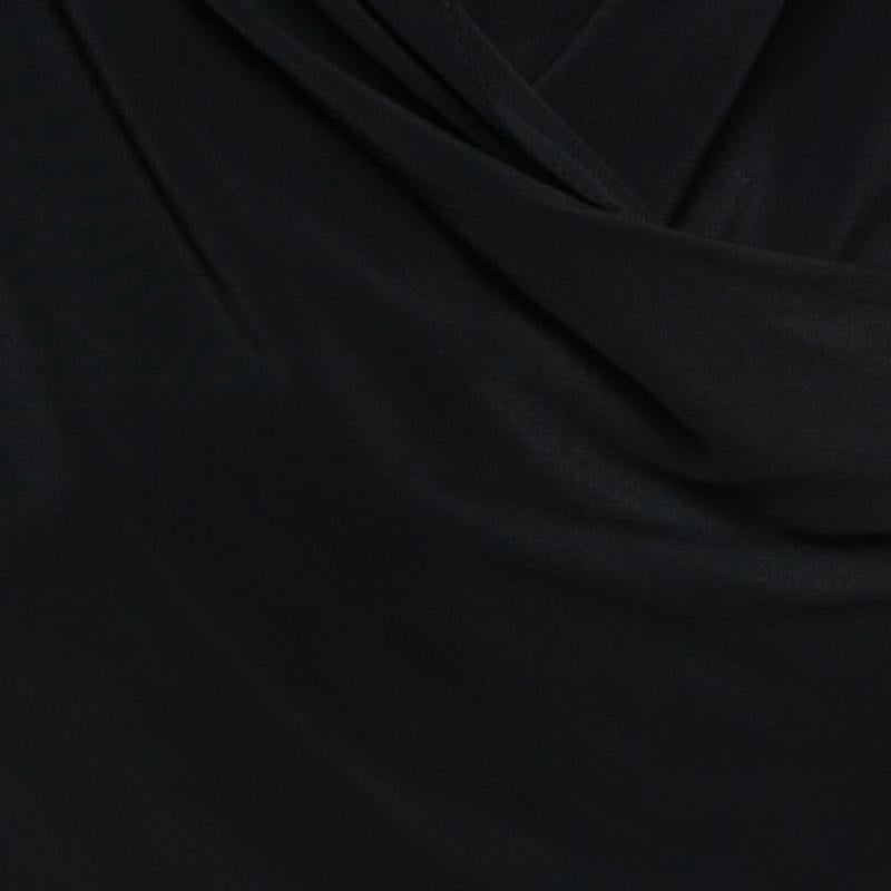 Victoria Beckham - Top à col bénitier profond en soie mélangée - Noir S en vente 1