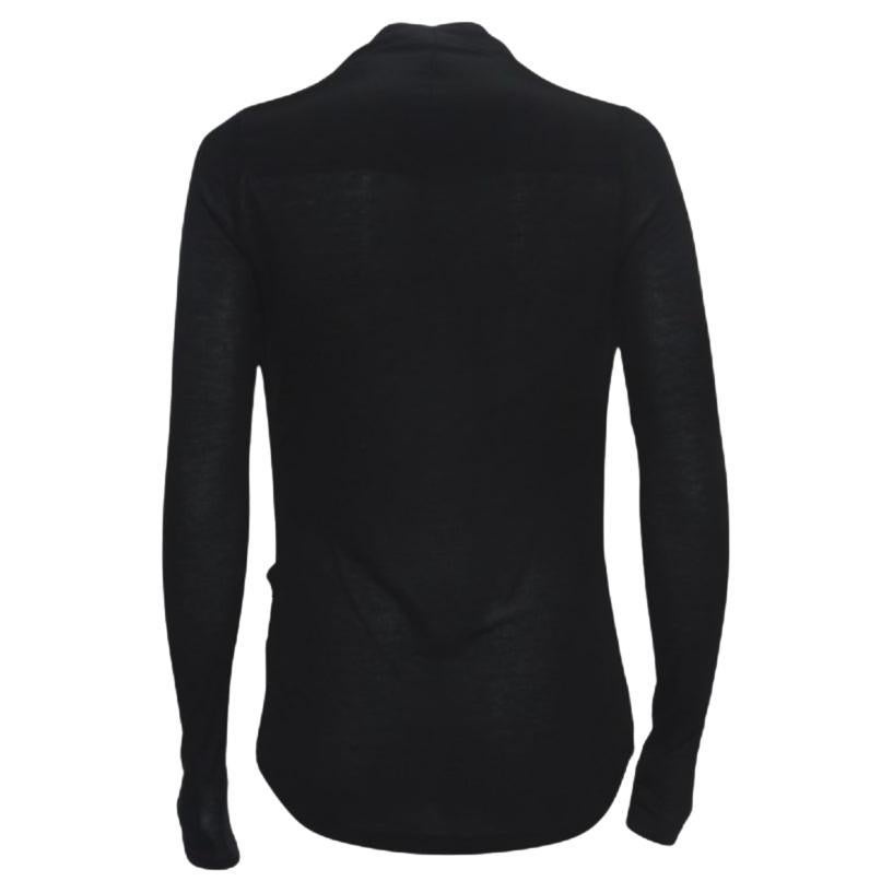 Victoria Beckham - Top a collo alto in misto seta nero - S