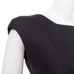 VICTORIA BECKHAM black tailored cap sleeve structured fit flare dress UK12 L