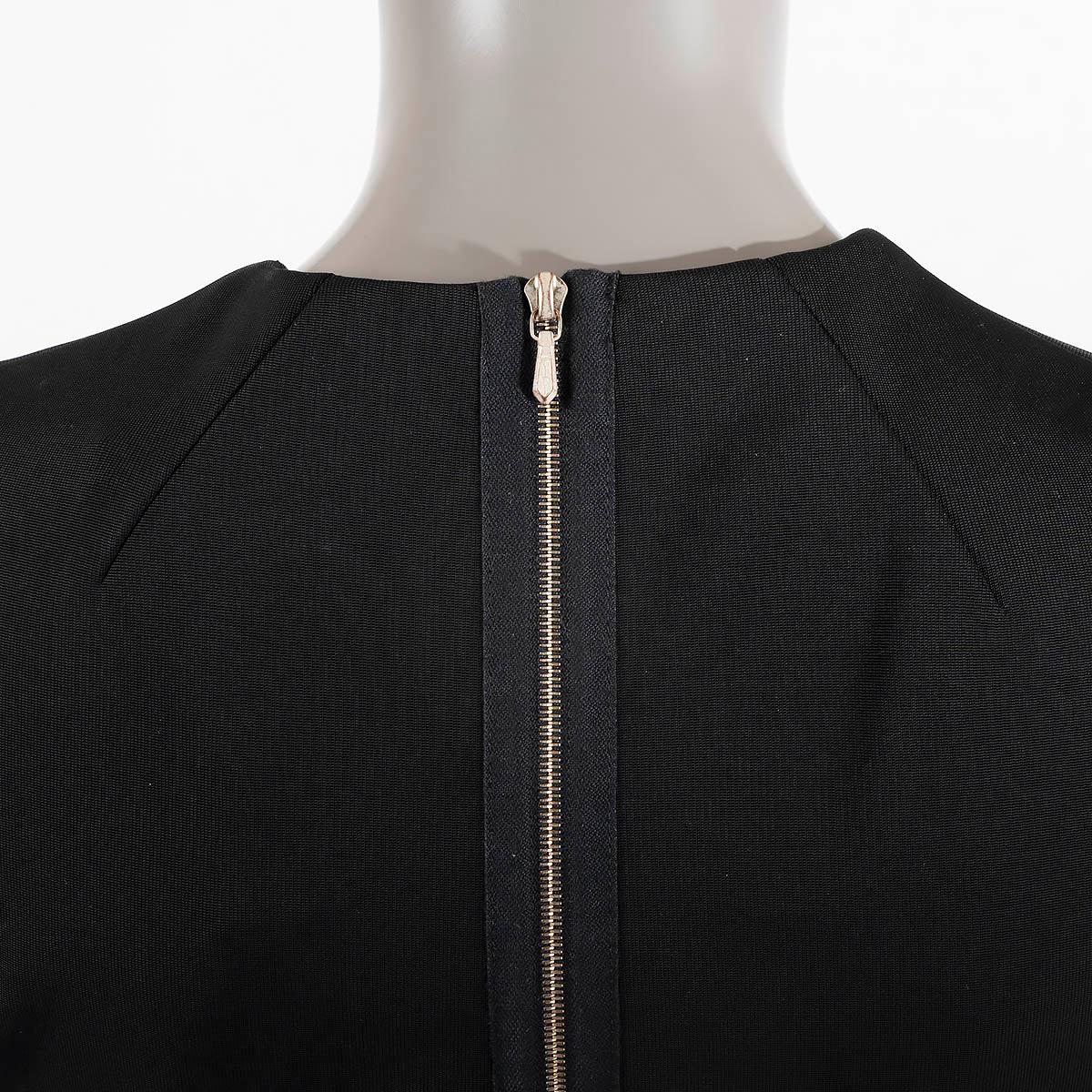 VICTORIA BECKHAM black viscose MESH PANELLED SHEATH Dress 10 S For Sale 3