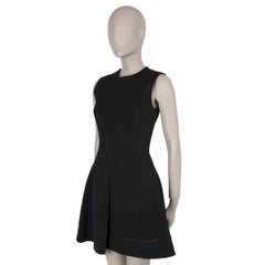 VICTORIA BECKHAM black viscose SLEEVELESS FLARED MINI Dress 12 M