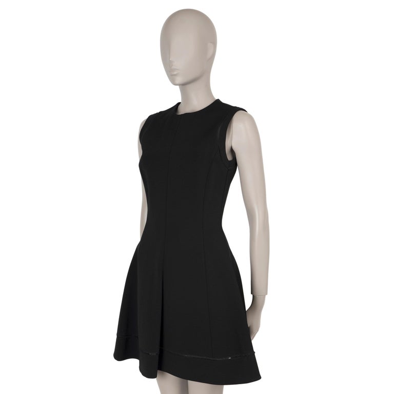 VICTORIA BECKHAM black viscose SLEEVELESS FLARED MINI Dress 12 M For Sale at 1stDibs