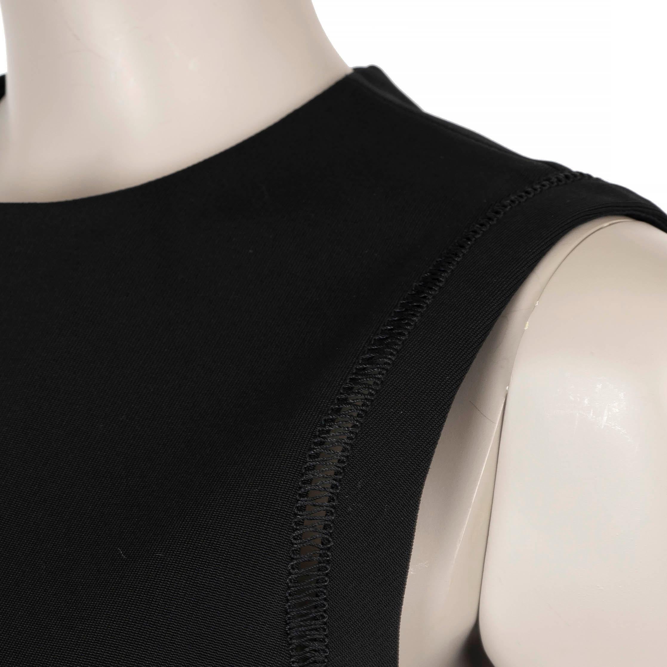 Women's VICTORIA BECKHAM black viscose SLEEVELESS FLARED MINI Dress 12 M For Sale
