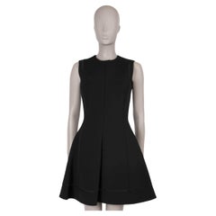 VICTORIA BECKHAM vestido mini acampanado sin mangas de viscosa negra 12 M