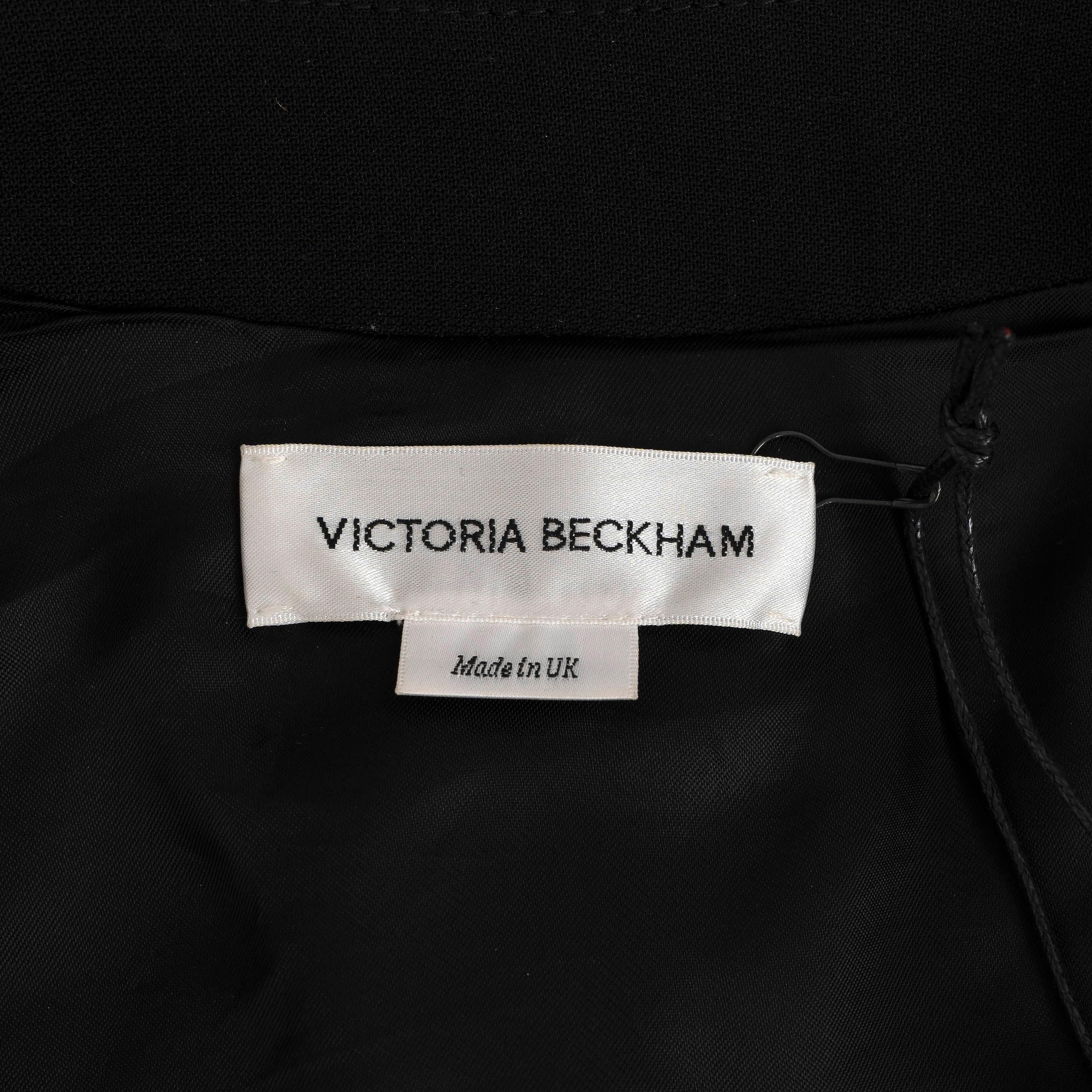 Donna Victoria Victoria Beckham in lana nera 2020 con cintura MIDI Giacca 8 XS in vendita
