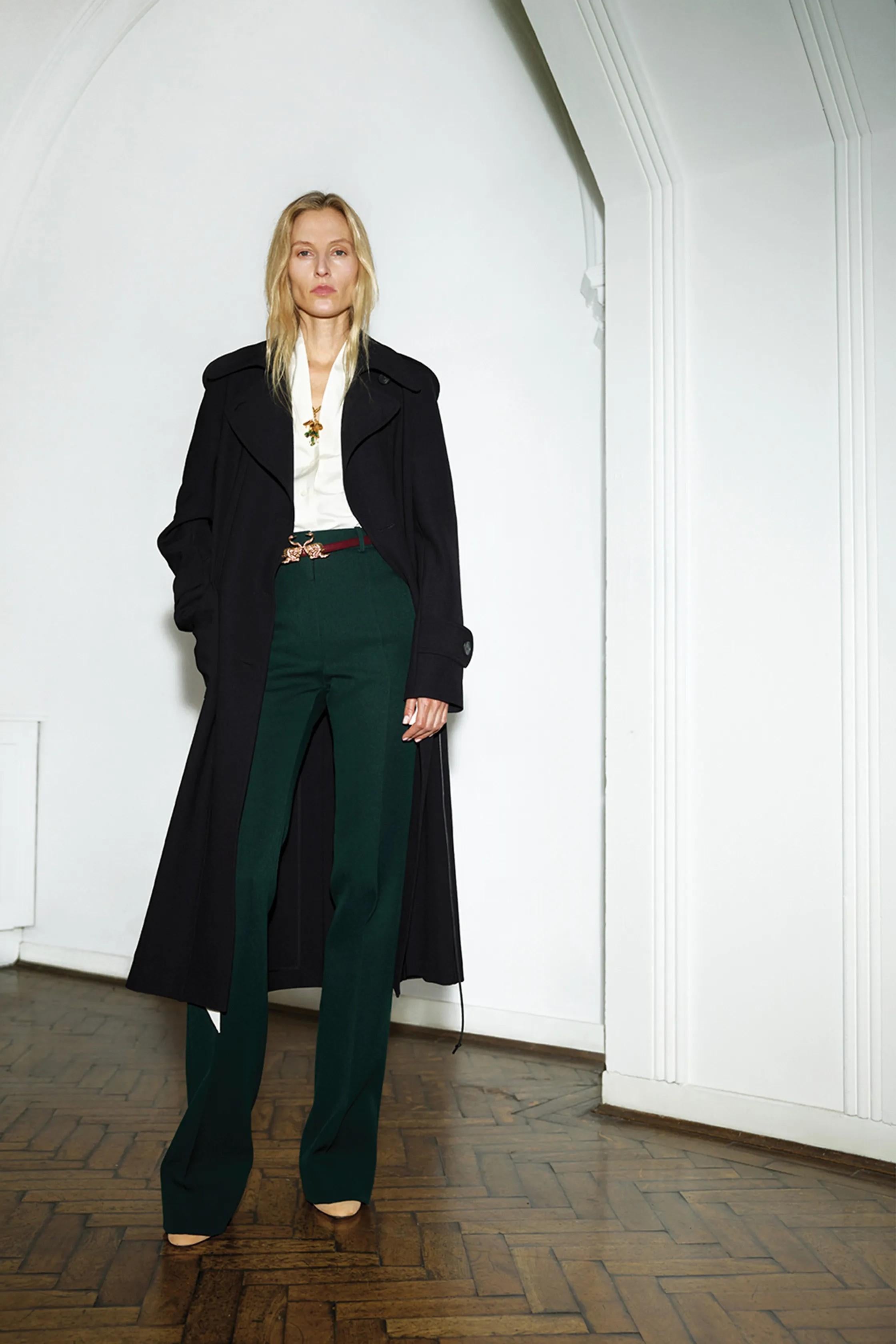Victoria Victoria Beckham in lana nera 2020 con cintura MIDI Giacca 8 XS in vendita 1