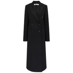 Victoria Beckham Black Wool & Mohair Blend Tailored Tuxedo Coat - Size US 2