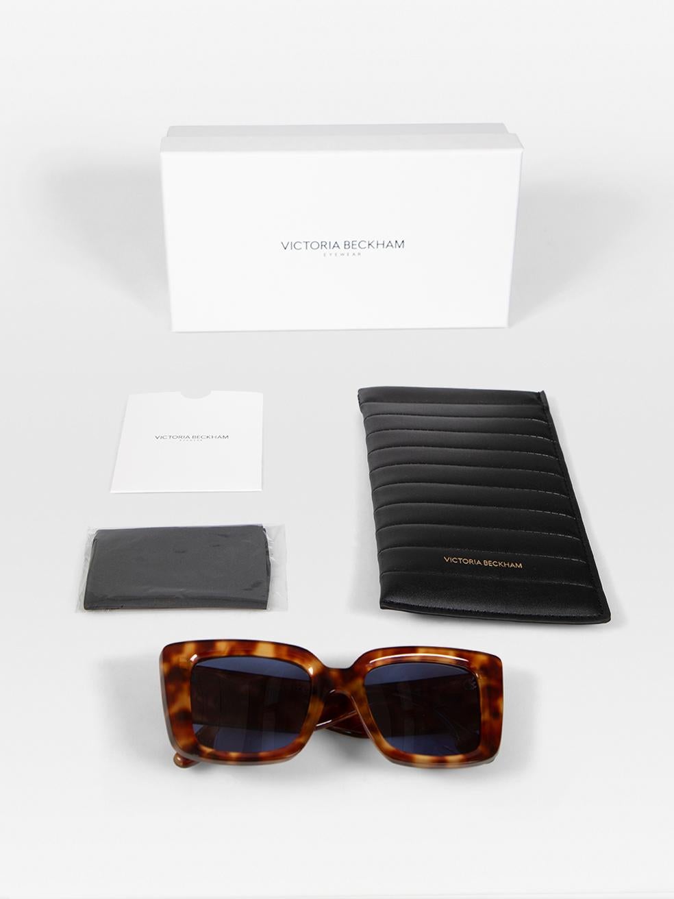 Victoria Beckham Blonde Havana Rectangle Sunglasses For Sale 4