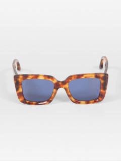 Victoria Beckham Blonde Havana Rectangle Sunglasses