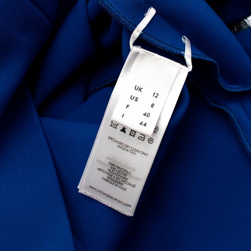 Victoria Beckham Blue Bow Detail Midi Dress - Size US 8 For Sale 2