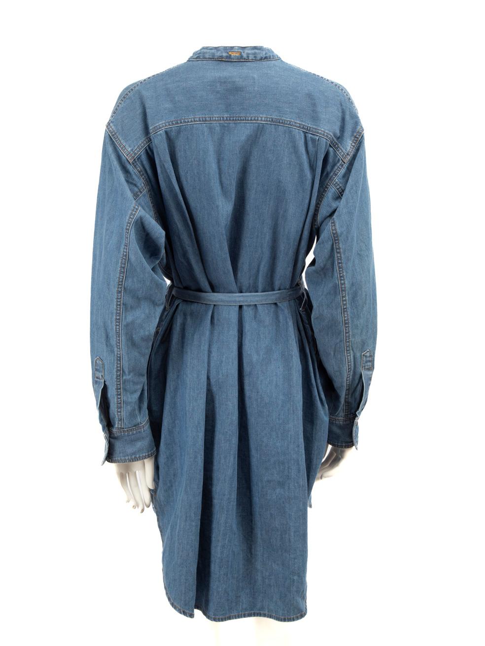 Victoria Beckham Vestido vaquero azul de manga larga Talla L Azul