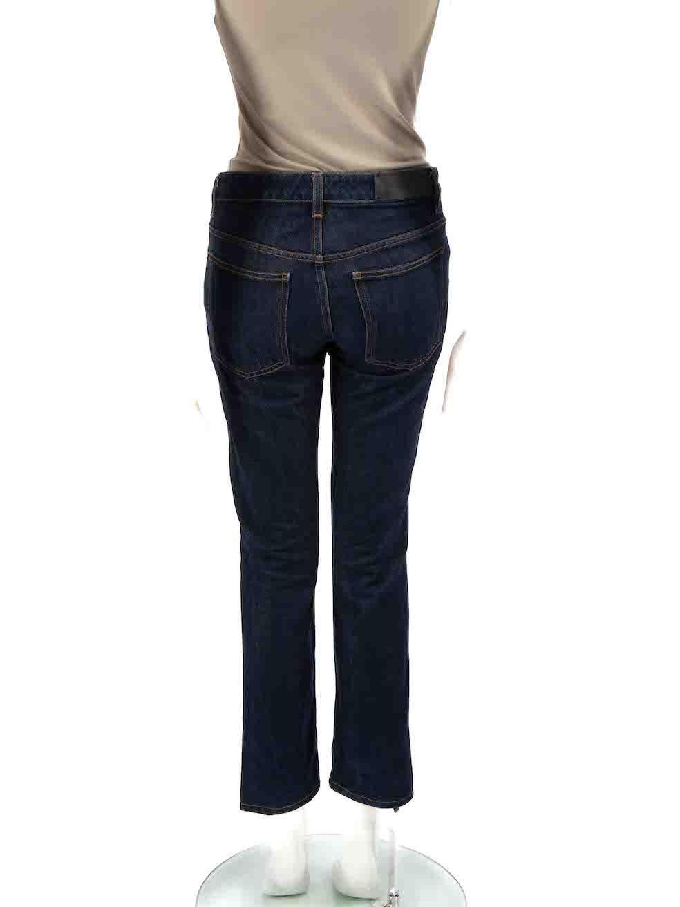 Victoria Beckham Blue Denim Low-Rise Slim Jeans Size S In Good Condition For Sale In London, GB