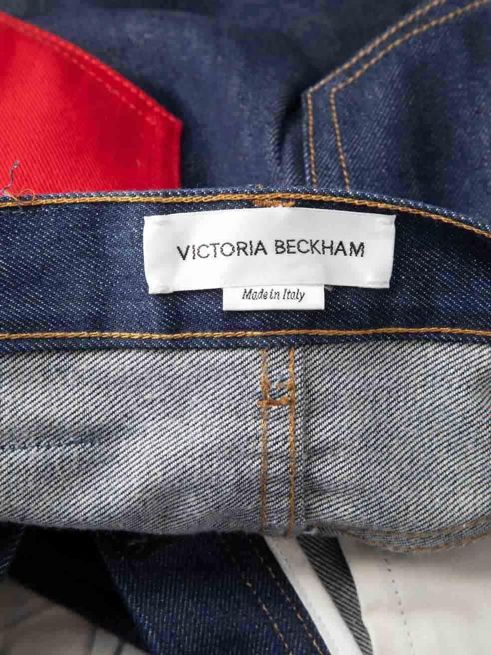 Victoria Beckham Blue Denim Mid-Rise Straight Jeans Size XS For Sale 1