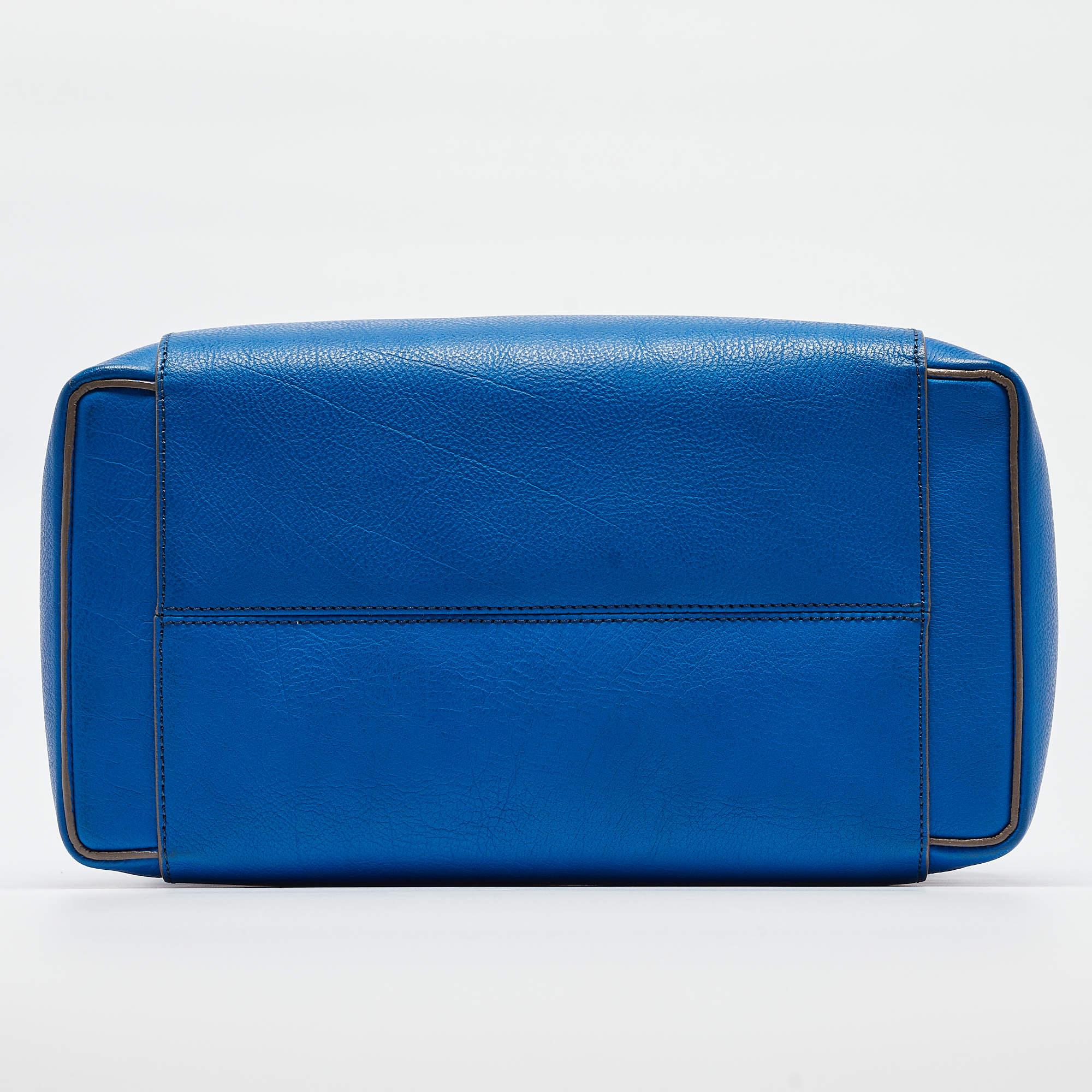 Victoria Beckham Blue Leather Quincy Tote 6
