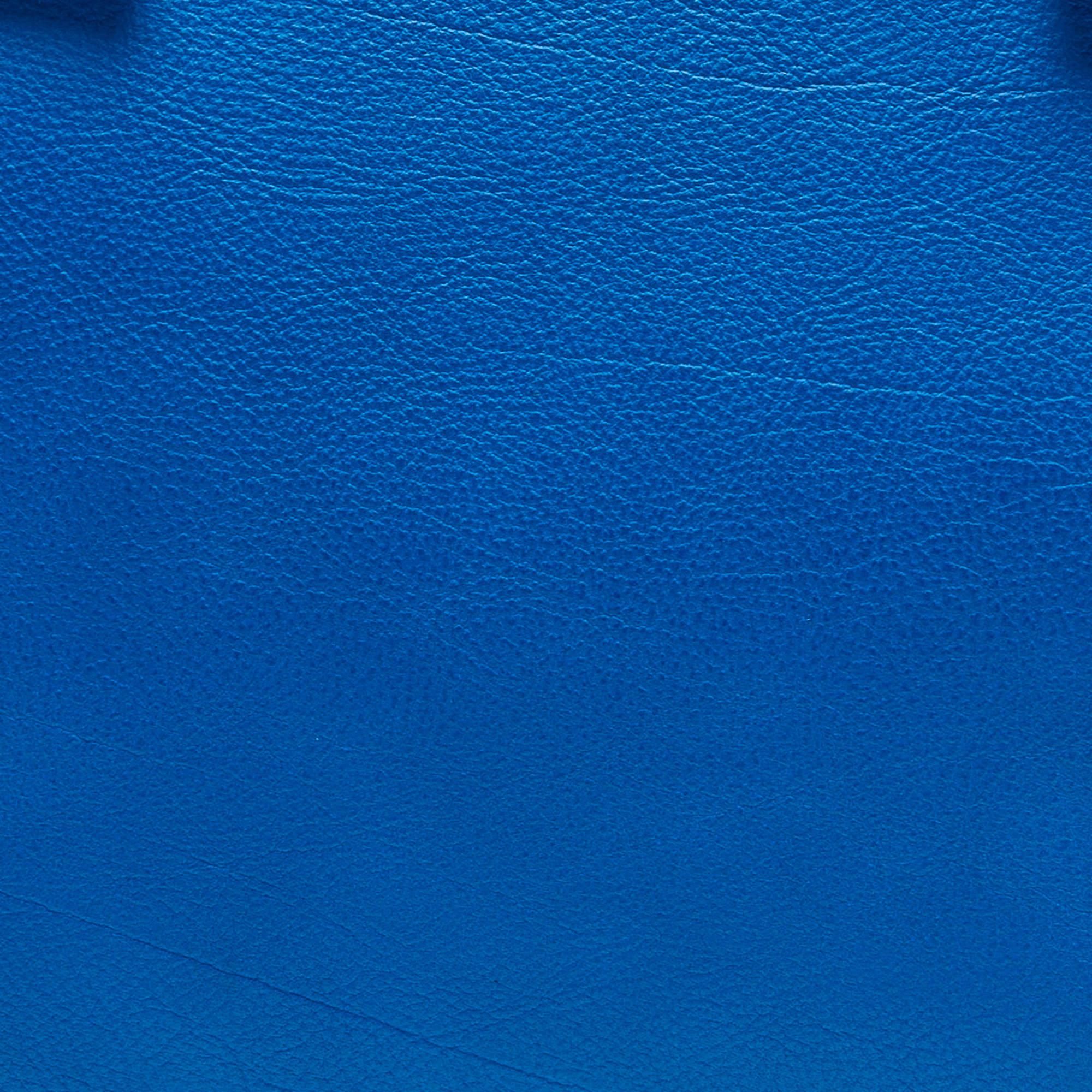 Victoria Beckham Blue Leather Quincy Tote 2