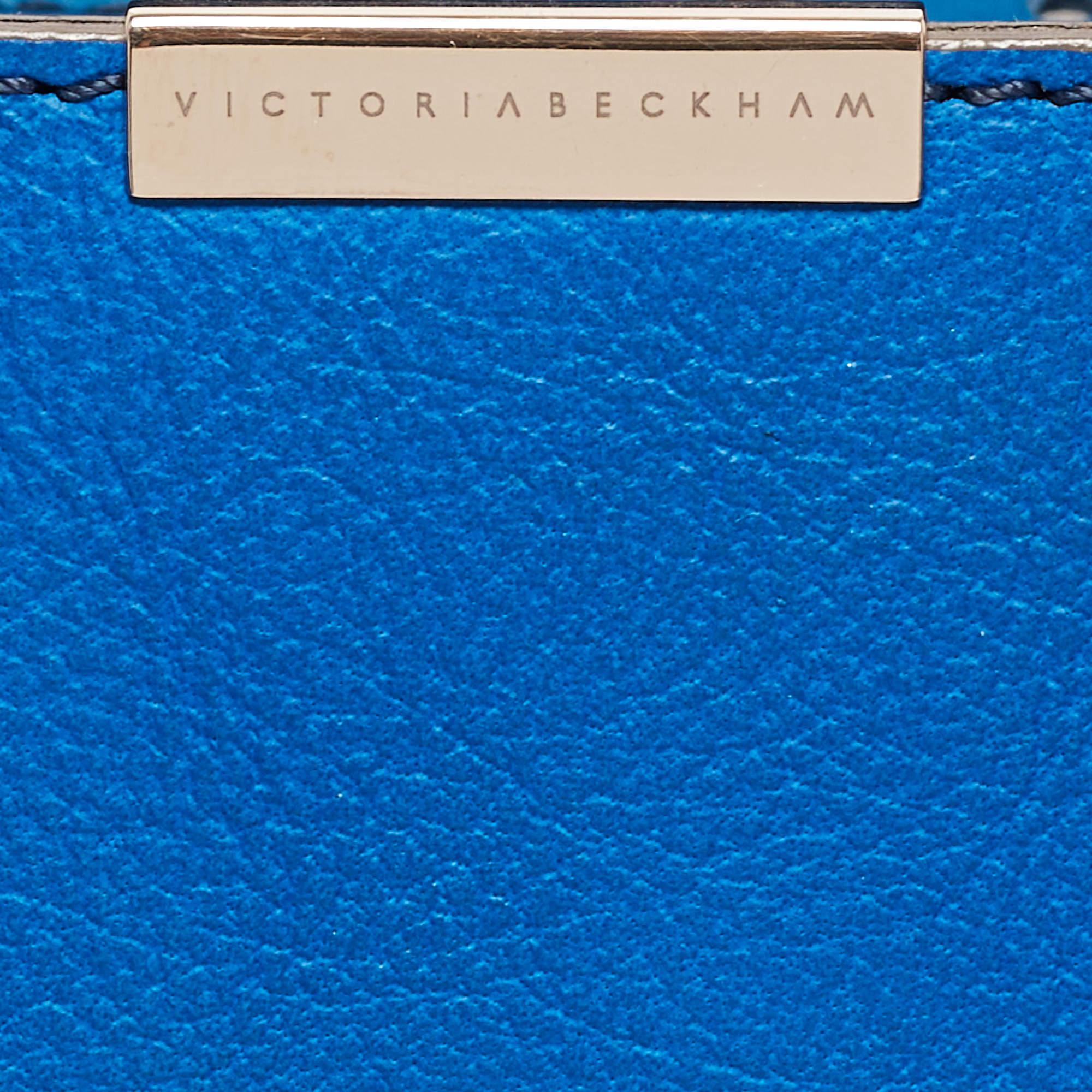 Victoria Beckham Blue Leather Quincy Tote 3