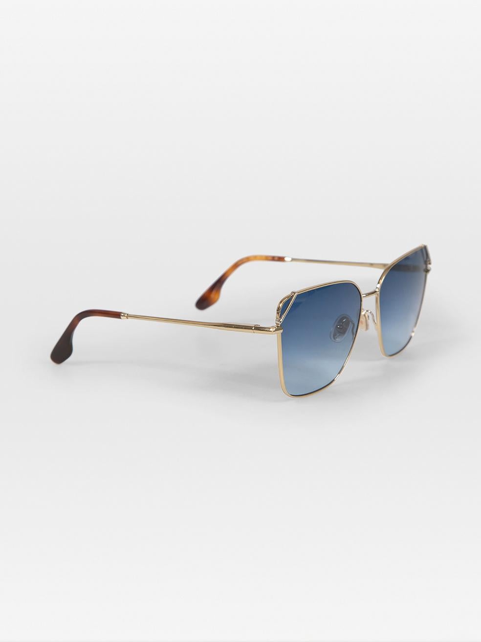 Gray Victoria Beckham Blue Square Gradient Sunglasses For Sale