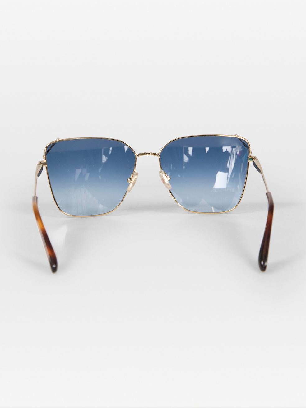 Victoria Beckham Blue Square Gradient Sunglasses In New Condition For Sale In London, GB
