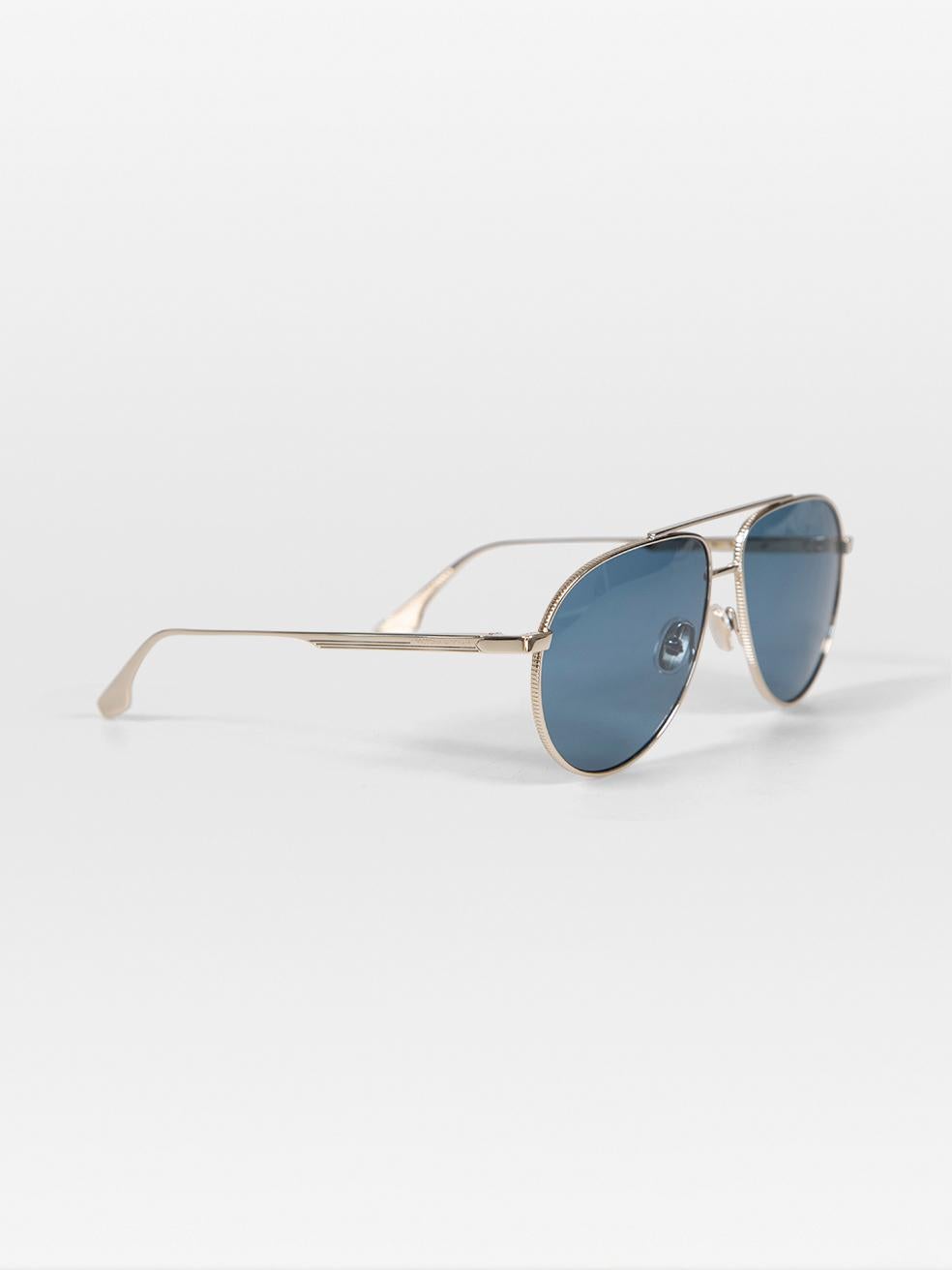 Victoria Beckham Blue Tinted Aviator Sunglasses In New Condition For Sale In London, GB