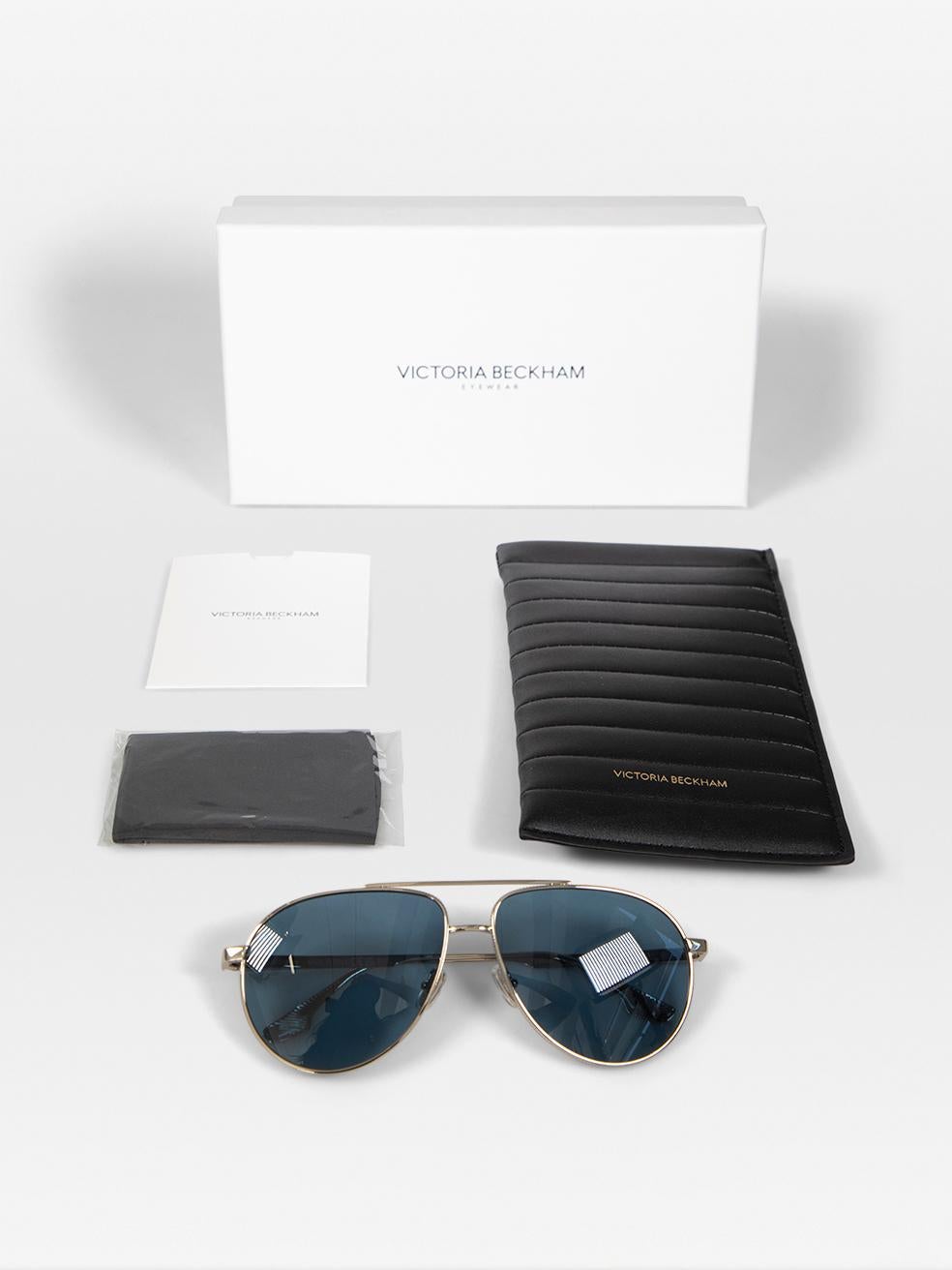 Victoria Beckham Blue Tinted Aviator Sunglasses For Sale 5