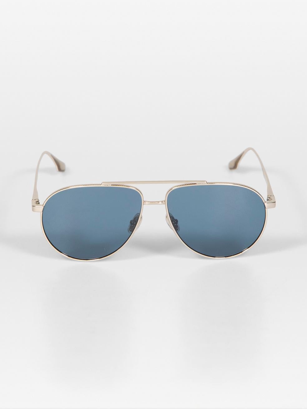 Victoria Beckham Blue Tinted Aviator Sunglasses For Sale