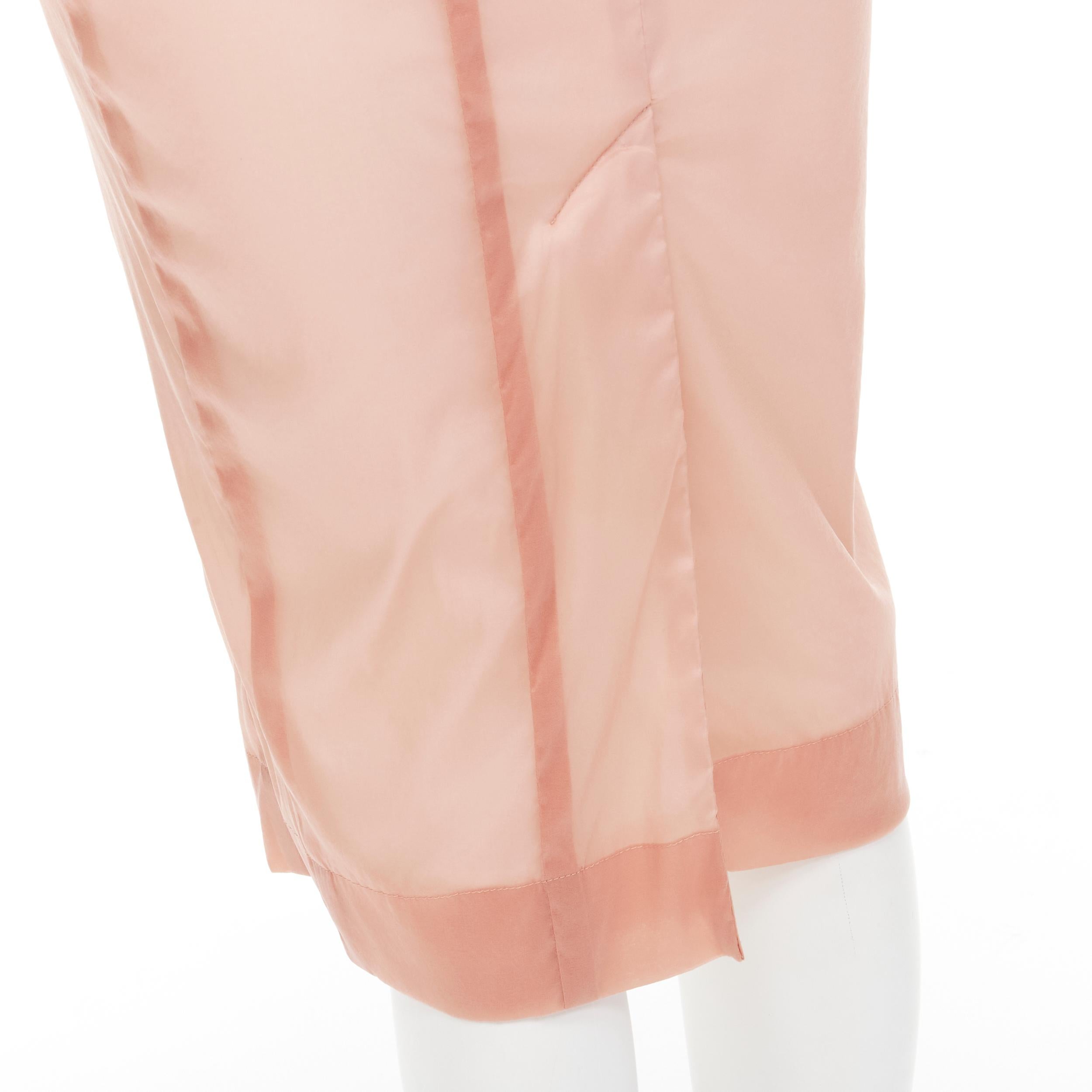 VICTORIA BECKHAM blush exposed seams semi sheer layered pencil skirt UK6 XS 2