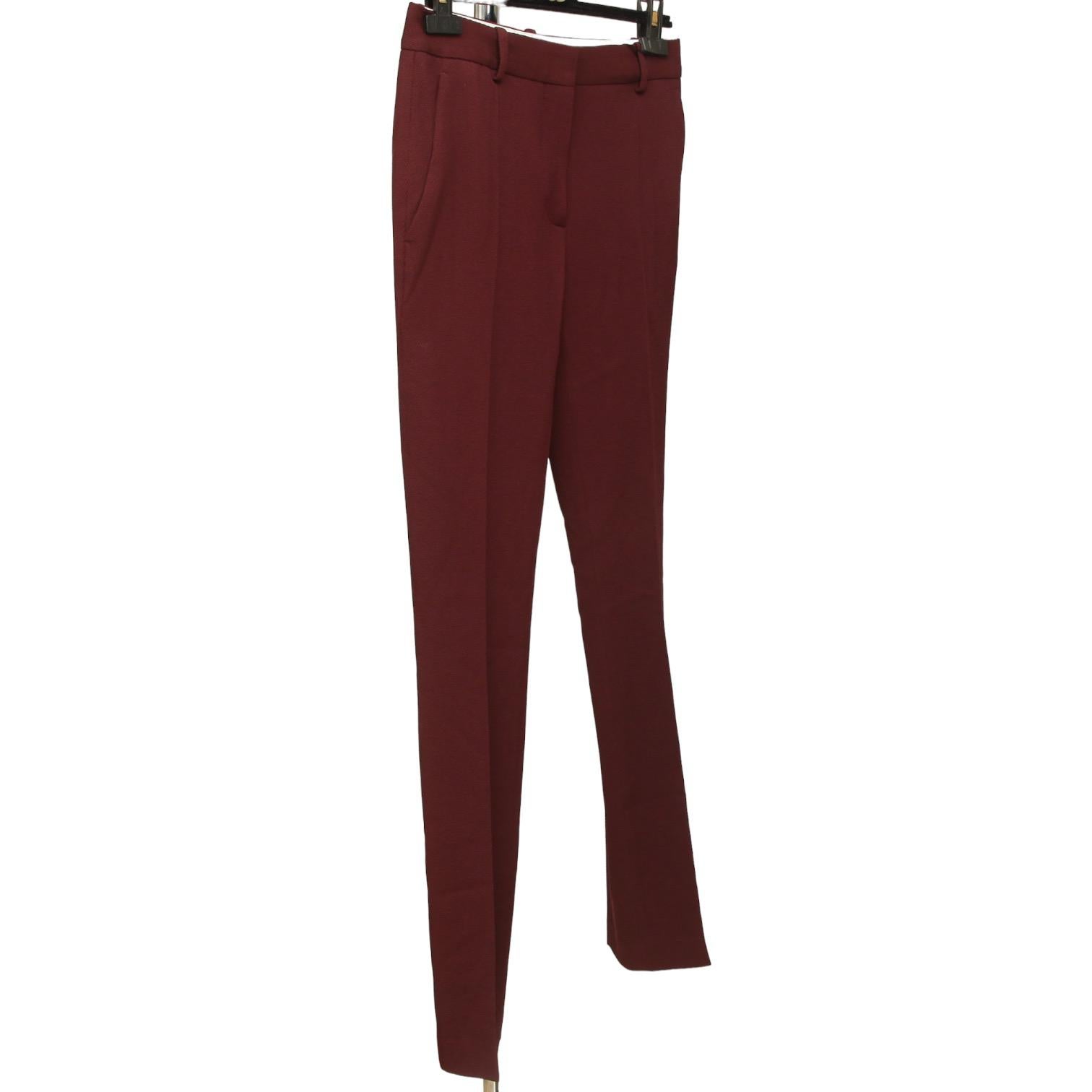 Black VICTORIA BECKHAM Bordeaux Wool Pant Trouser Pockets Zip Button Sz 4 BNWT 2019 For Sale