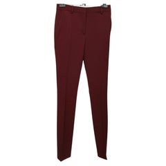 VICTORIA BECKHAM Bordeaux Wool Pant Trouser Pockets Zip Button Sz 4 BNWT 2019